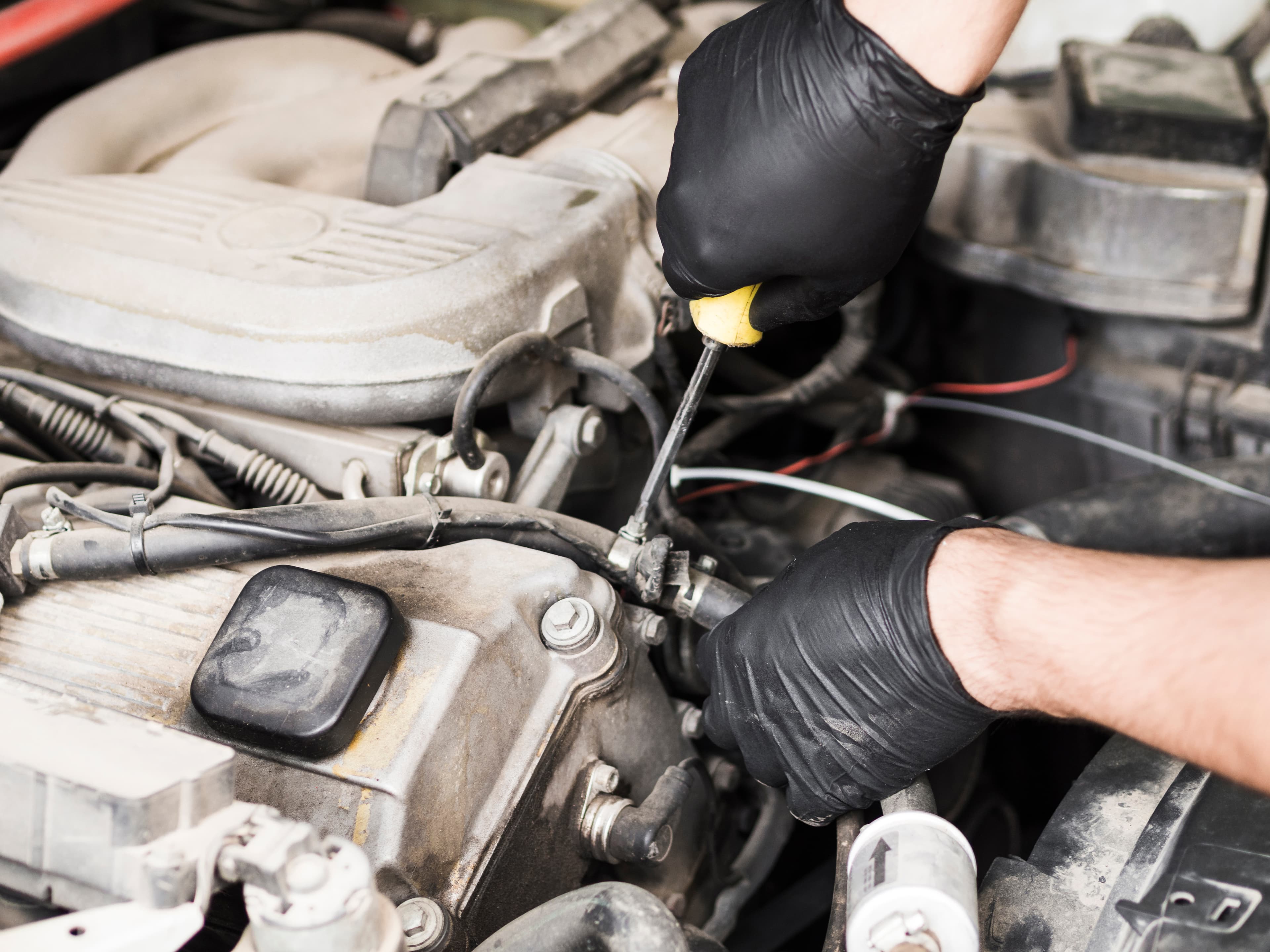 Dirty engine oil and clogged air filter